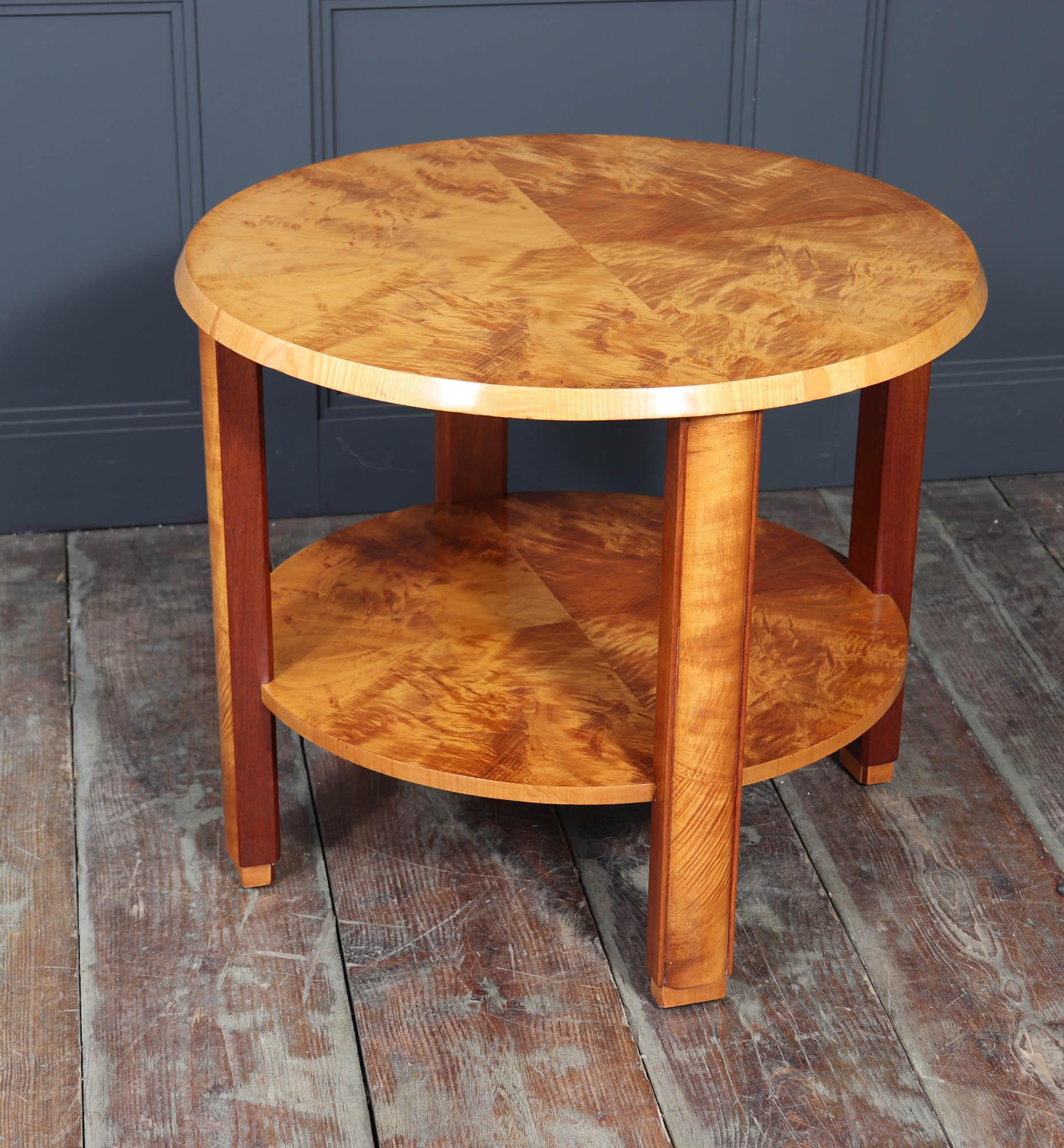 English Art Deco two tier Coffee Table in Maple 3