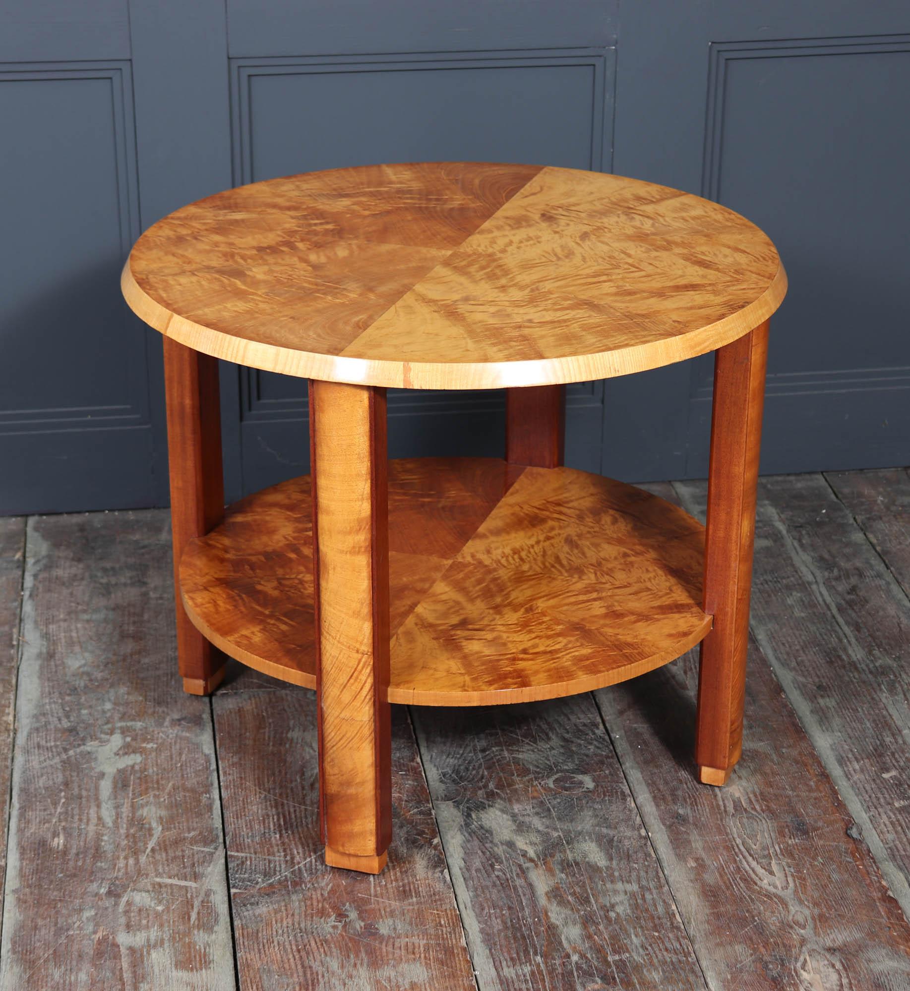 English Art Deco two tier Coffee Table in Maple 4