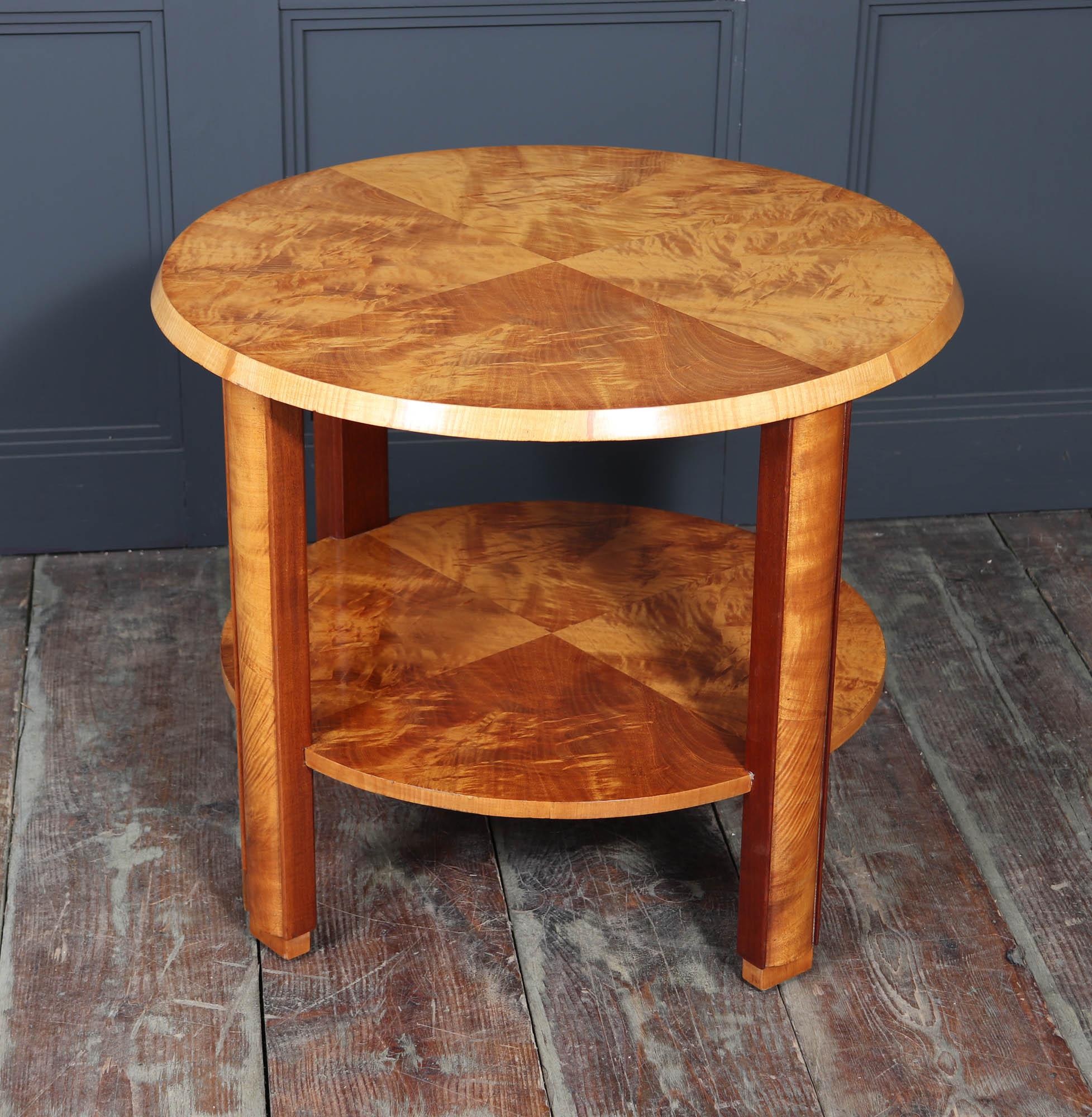 English Art Deco two tier Coffee Table in Maple 5