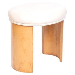 Tabouret en sycomore tapissé A.I C C. Betty Joel C.1930