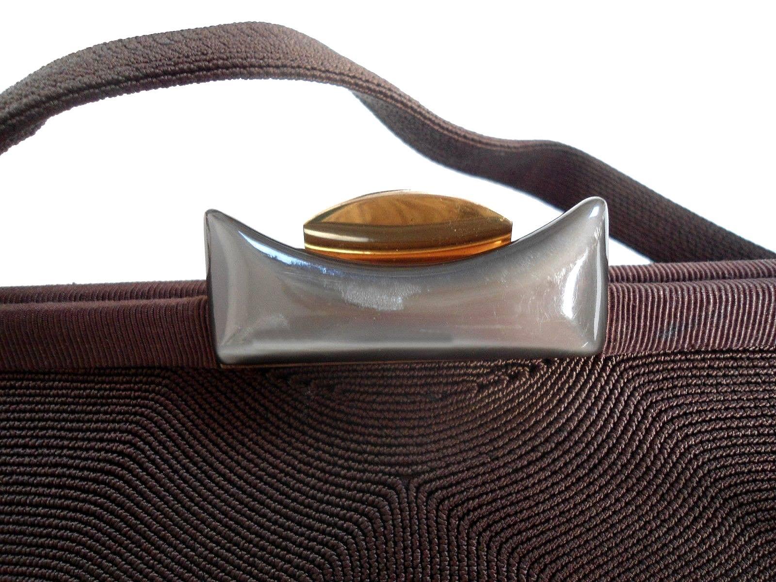 English Art Deco Vintage Cord and Lucite Handbag 3