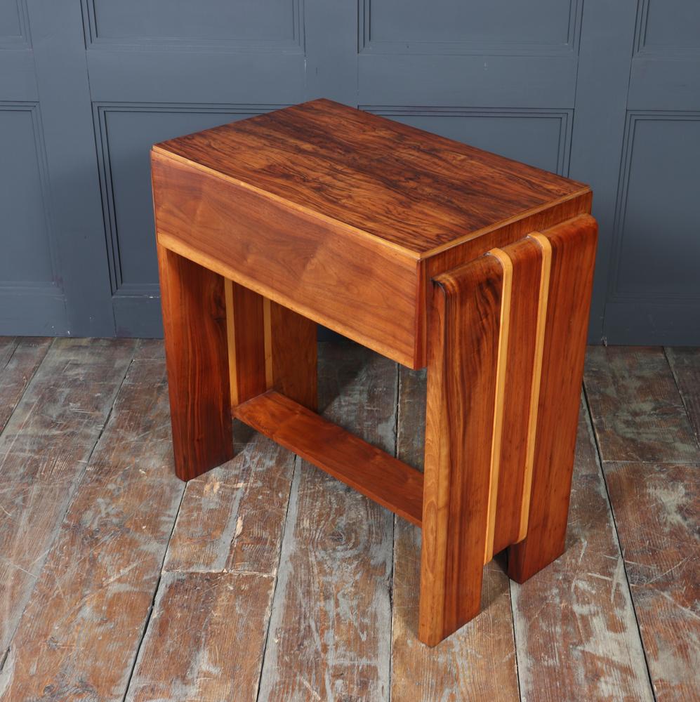 English Art Deco Walnut and Inlaid Console Table For Sale 9