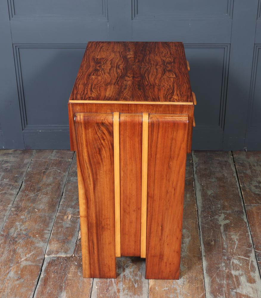 English Art Deco Walnut and Inlaid Console Table For Sale 10
