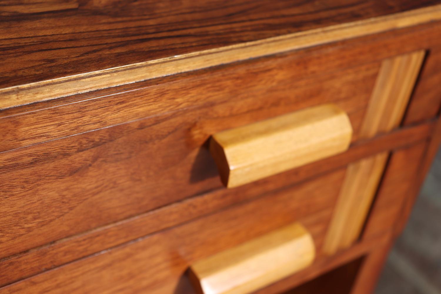 English Art Deco Walnut and Inlaid Console Table For Sale 2