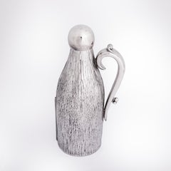 English Art Déco Wine Bottle Coat in Pure Silver England 1920s, Stamped