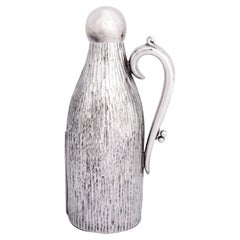 English Art Déco Wine Bottle Coat in Pure Silver England 1920s, Stamped