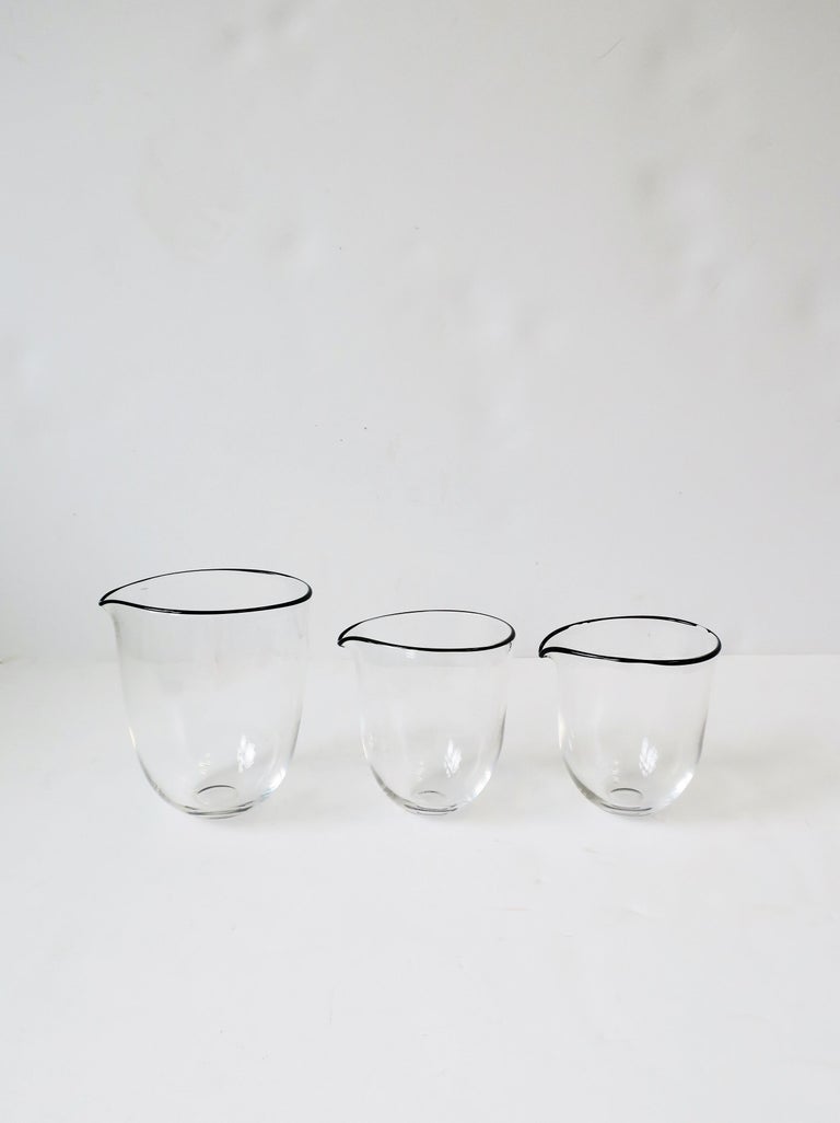 English Art Glass Cocktail Beaker Pitcher Vessel Barware Set, ca. 1990s For Sale 1