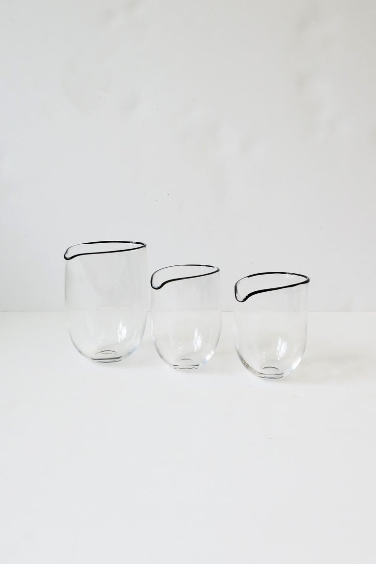English Art Glass Cocktail Beaker Pitcher Vessel Barware Set, ca. 1990s For Sale 2