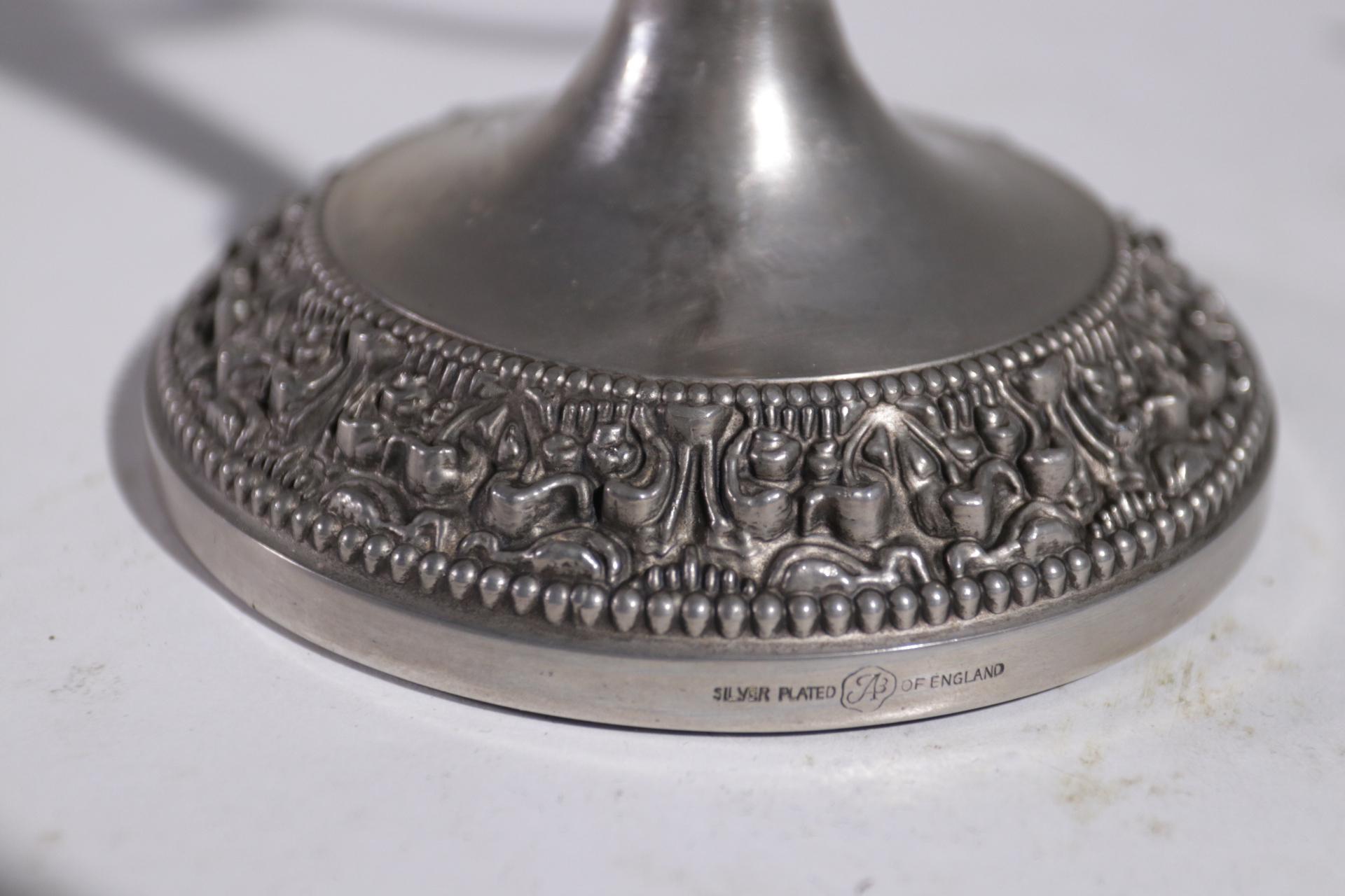 English Art Nouveau Candlestick Silver Plated, 20th Century For Sale 3