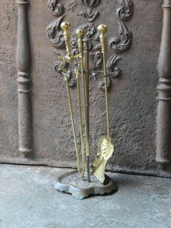 Outils de cheminée Art Nouveau anglais, début du 20e siècle