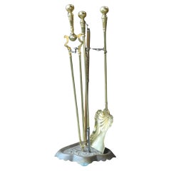 Outils de cheminée Art Nouveau anglais, début du 20e siècle