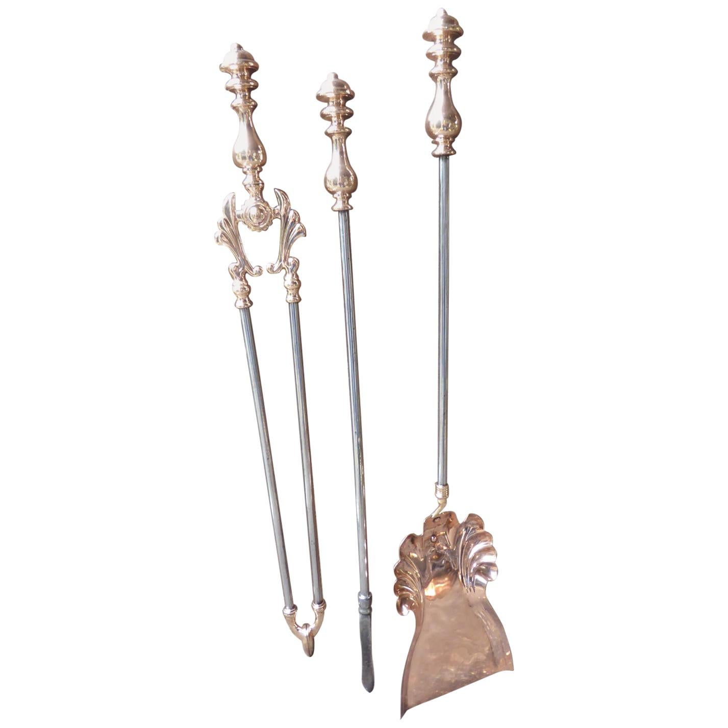 English Art Nouveau Fireplace Tools or Fire Tools, Early 20th Century