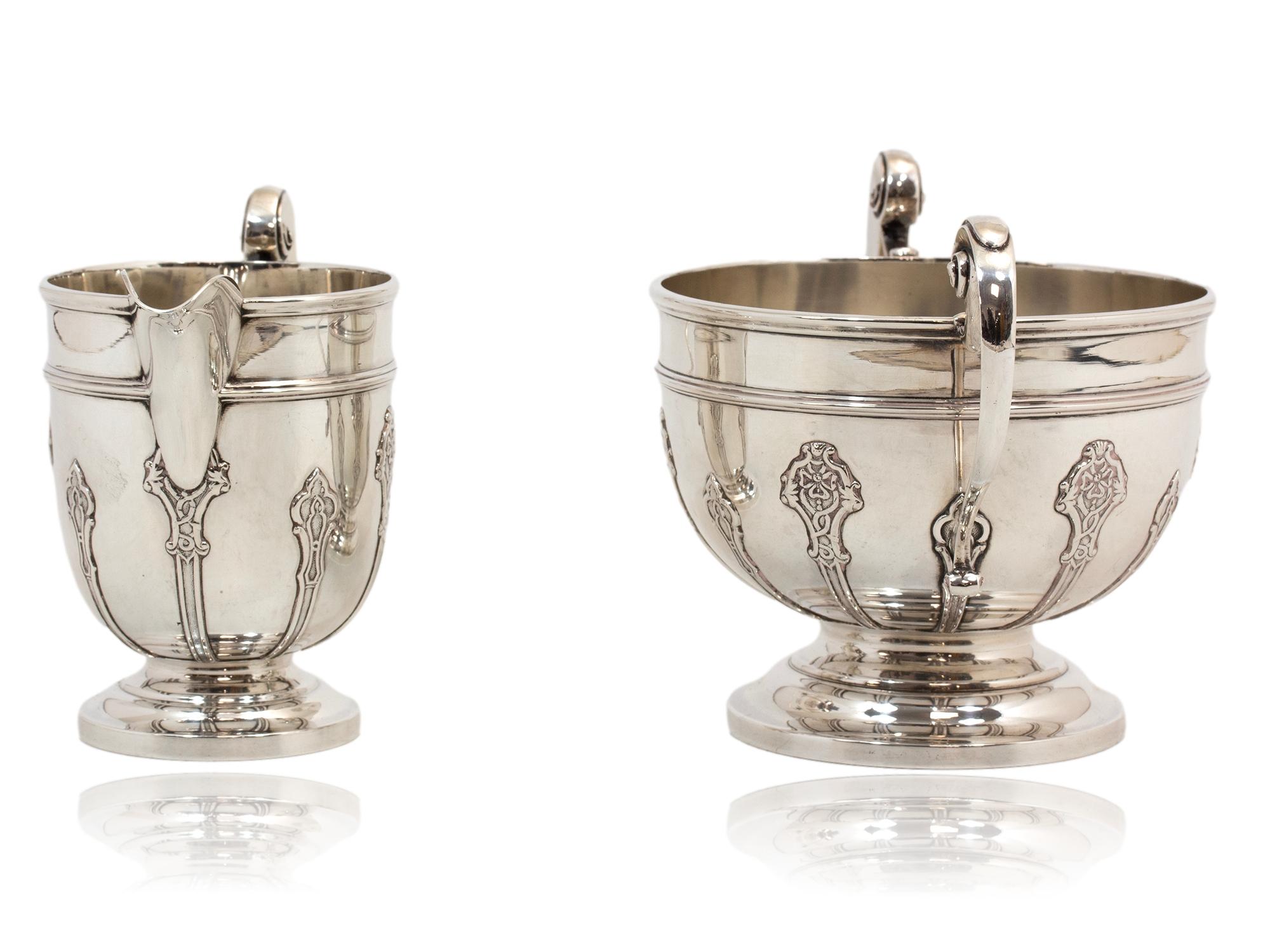 English Art Nouveau Five Pc Sterling Silver Tea Set Harrison Brothers and Howson 11