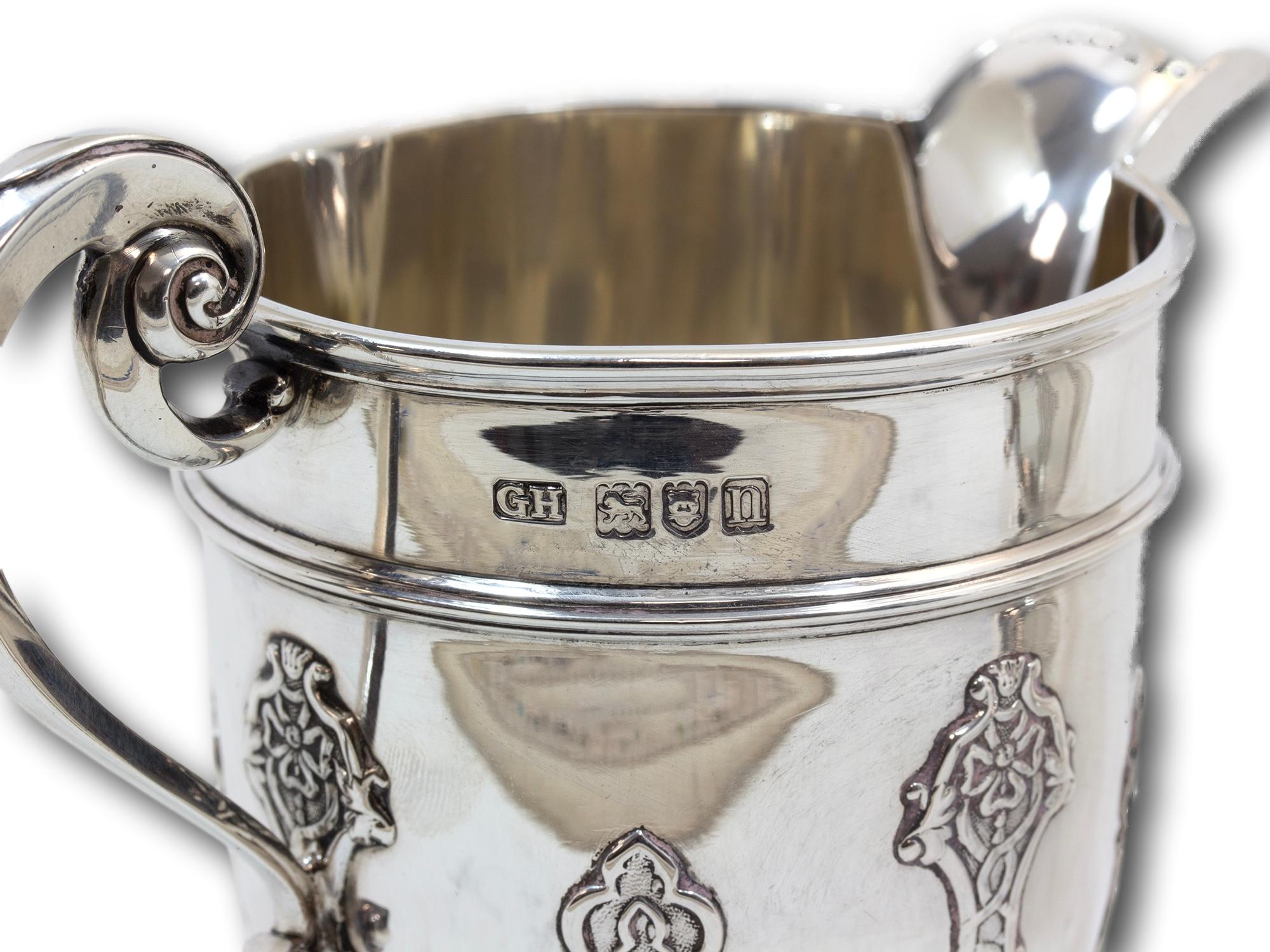 English Art Nouveau Five Pc Sterling Silver Tea Set Harrison Brothers and Howson 15