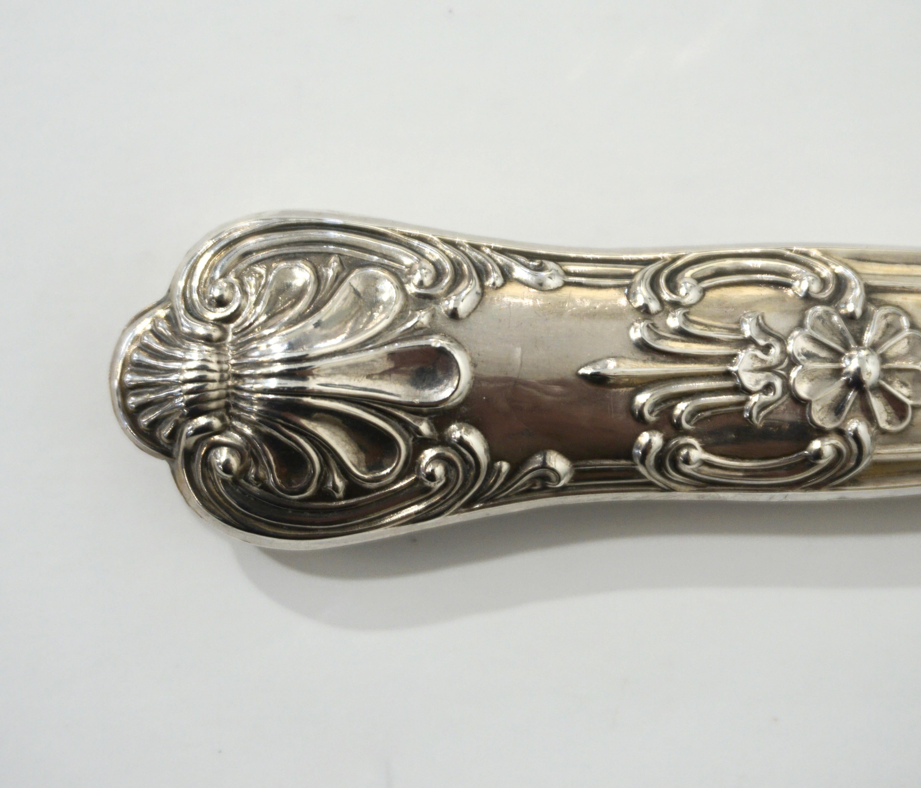 Englisches Art nouveau-Stil Sheffield Sterling Silber montiert großes Vergrößerungsglas (Handgefertigt) im Angebot