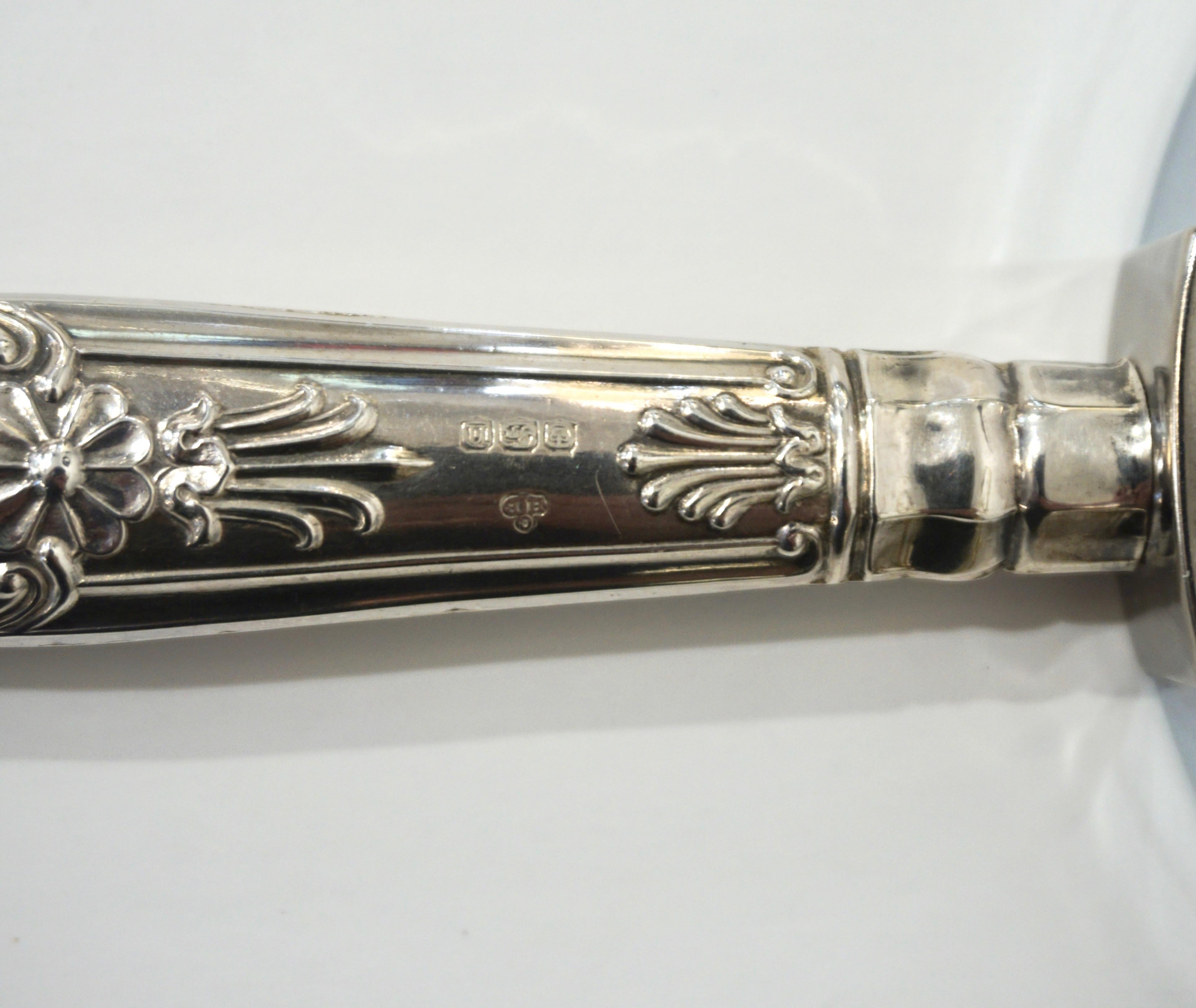 Englisches Art nouveau-Stil Sheffield Sterling Silber montiert großes Vergrößerungsglas (20. Jahrhundert) im Angebot