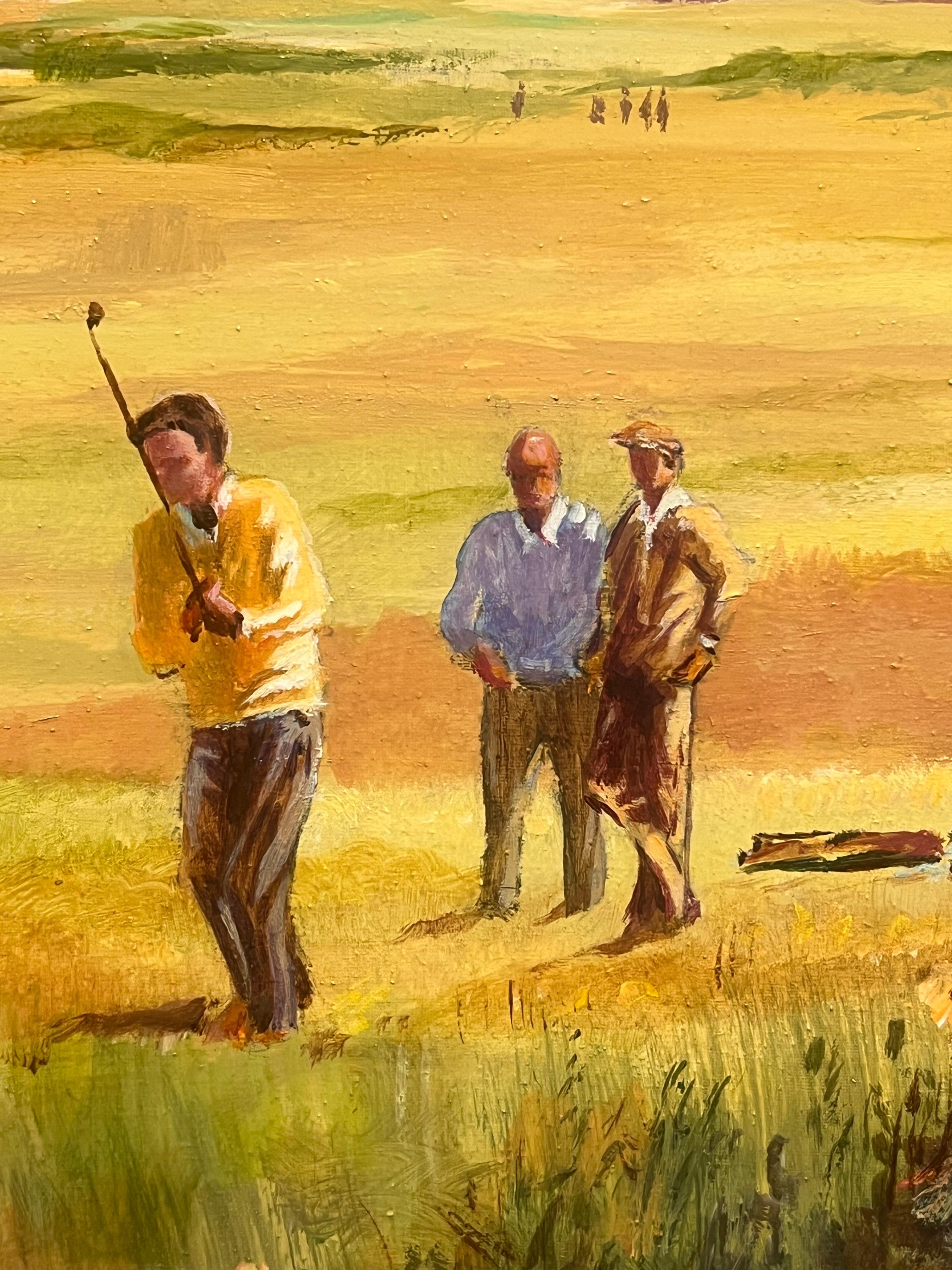 The Old Course, St. Andrews, Écosse
École anglaise, signé indistinctement
période de la fin du 20e siècle
huile sur toile signée, encadrée
Encadré : 24 x 34 pouces
Toile : 20 x 30 pouces
Provenance : collection privée, Royaume-Uni.
Condit : très bon