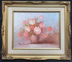 Vintage Flower Painting Signed Oil in Gilt Frame