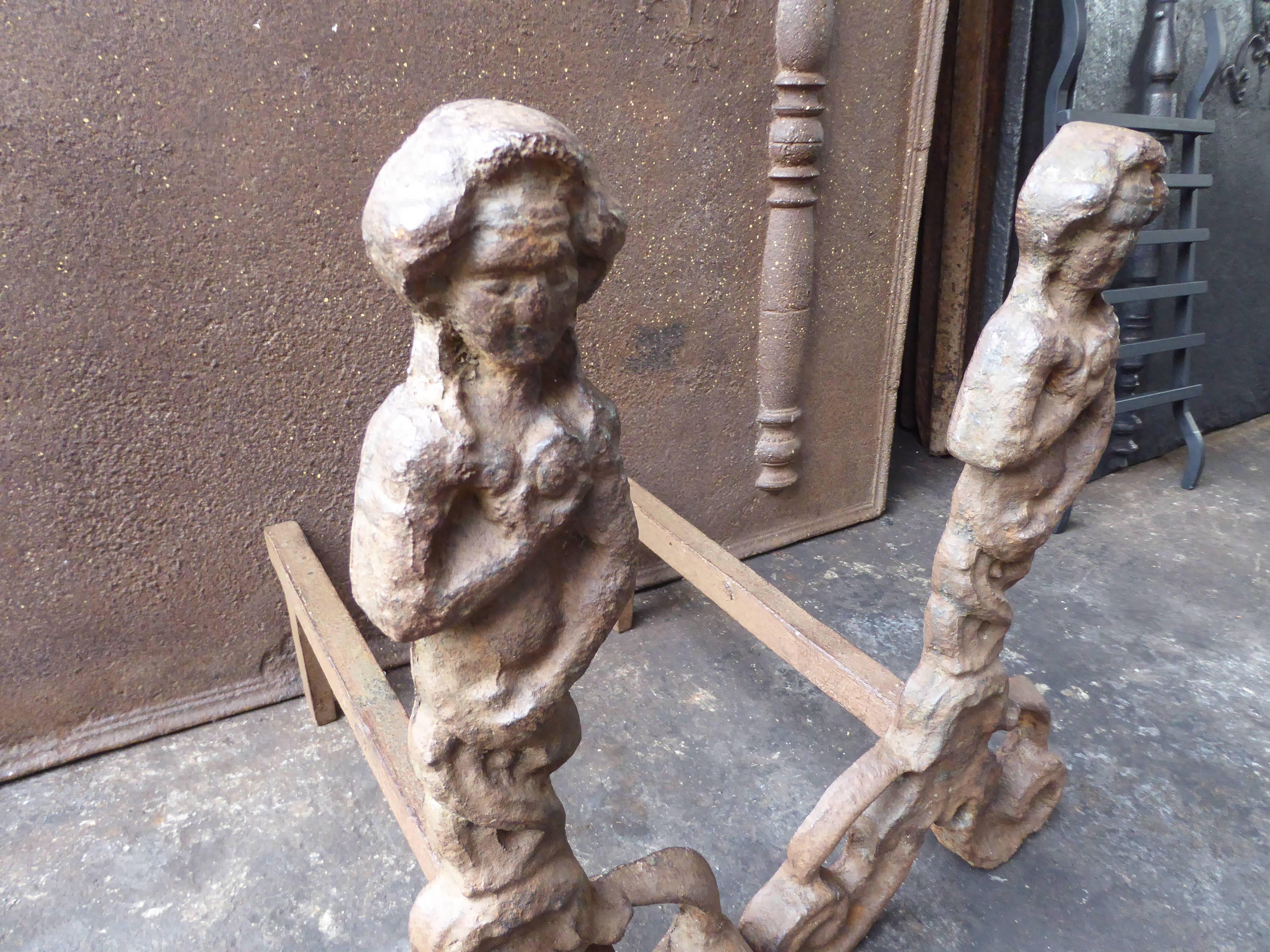 English Arts & Crafts Andirons or Firedogs For Sale 1