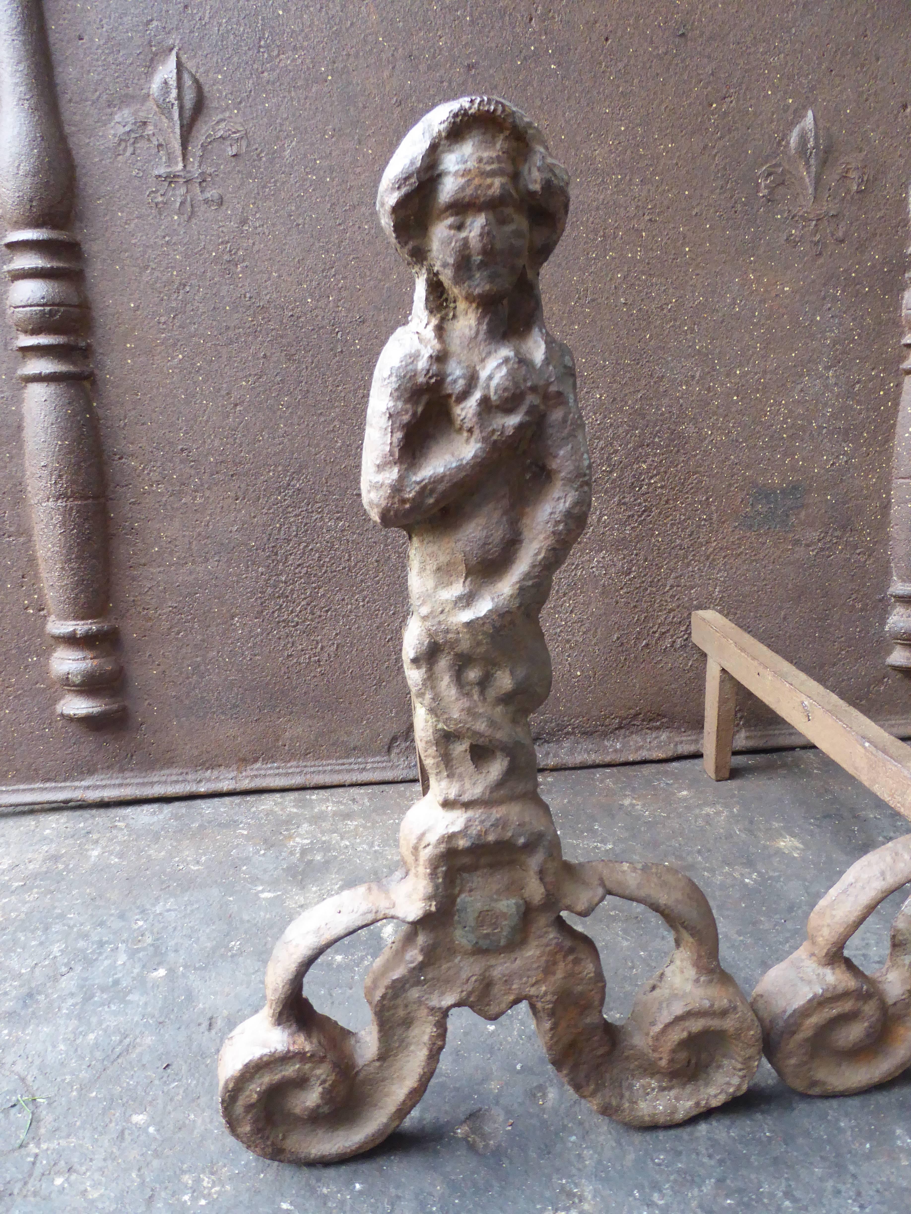 Arts and Crafts English Arts & Crafts Andirons or Firedogs For Sale