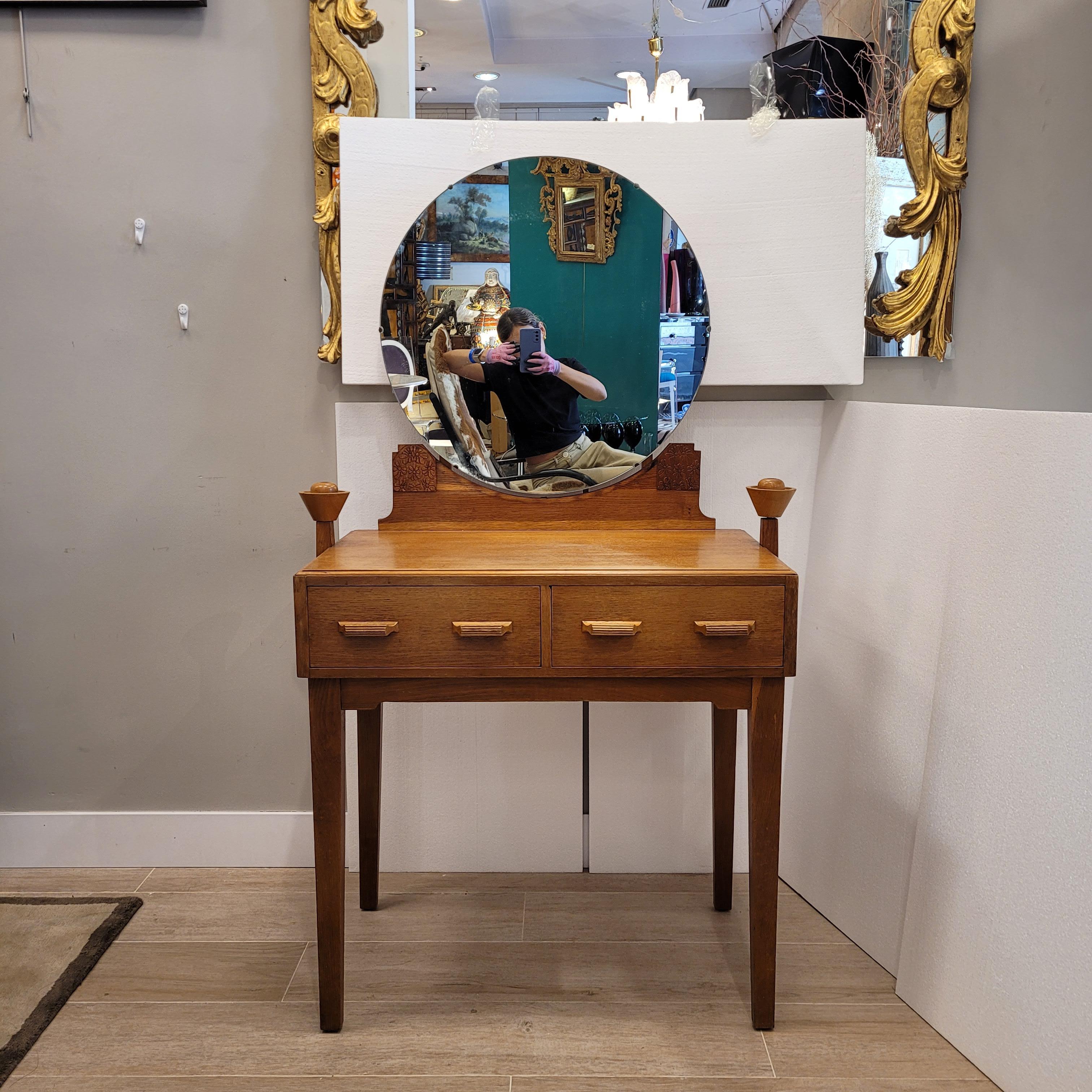 Mirror English Arts and Crafts dressing table/desk, Gomme Furniture Wycombe