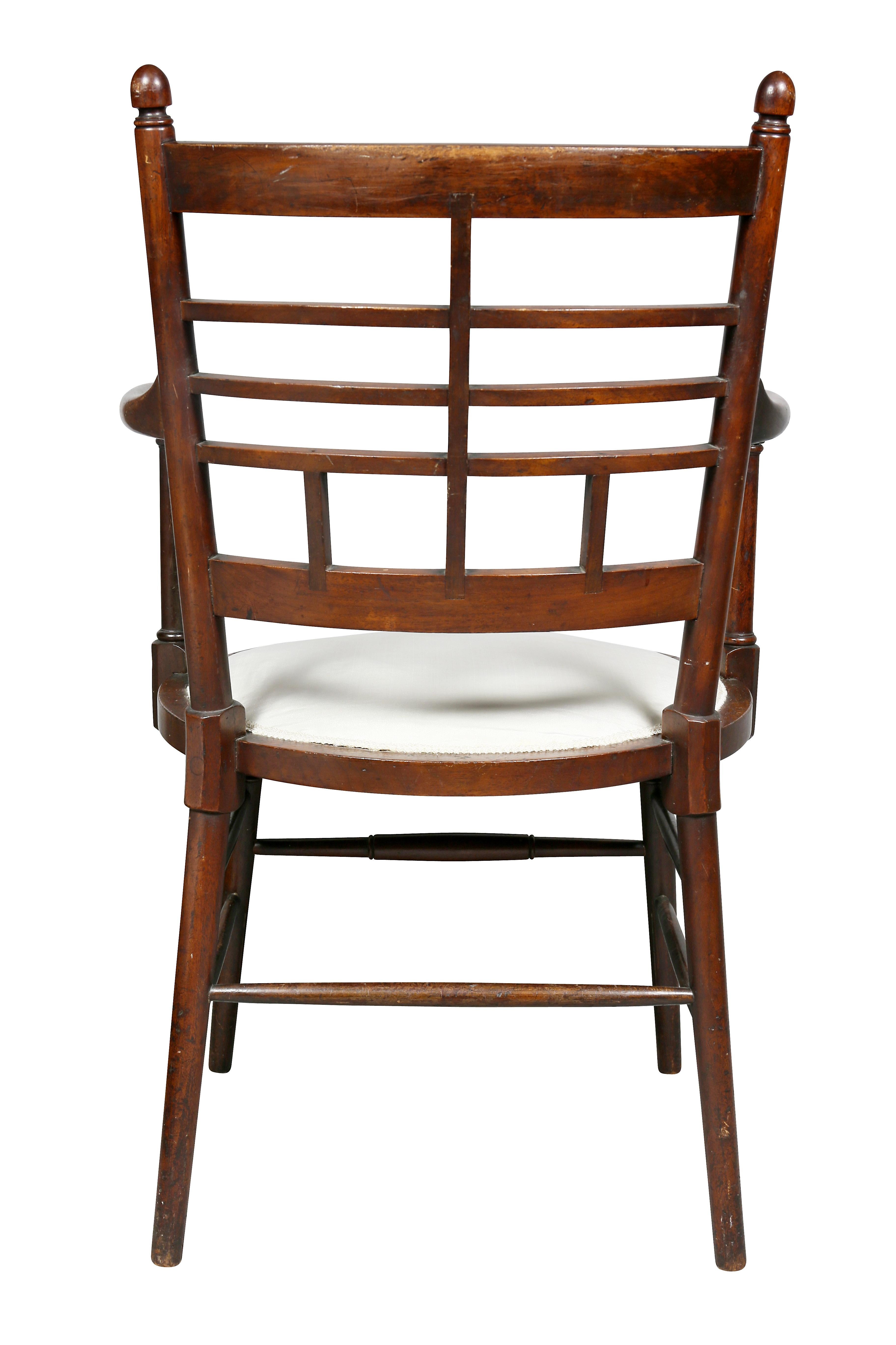 English Arts and Crafts Mahogany Armchair by Liberty and Co 6