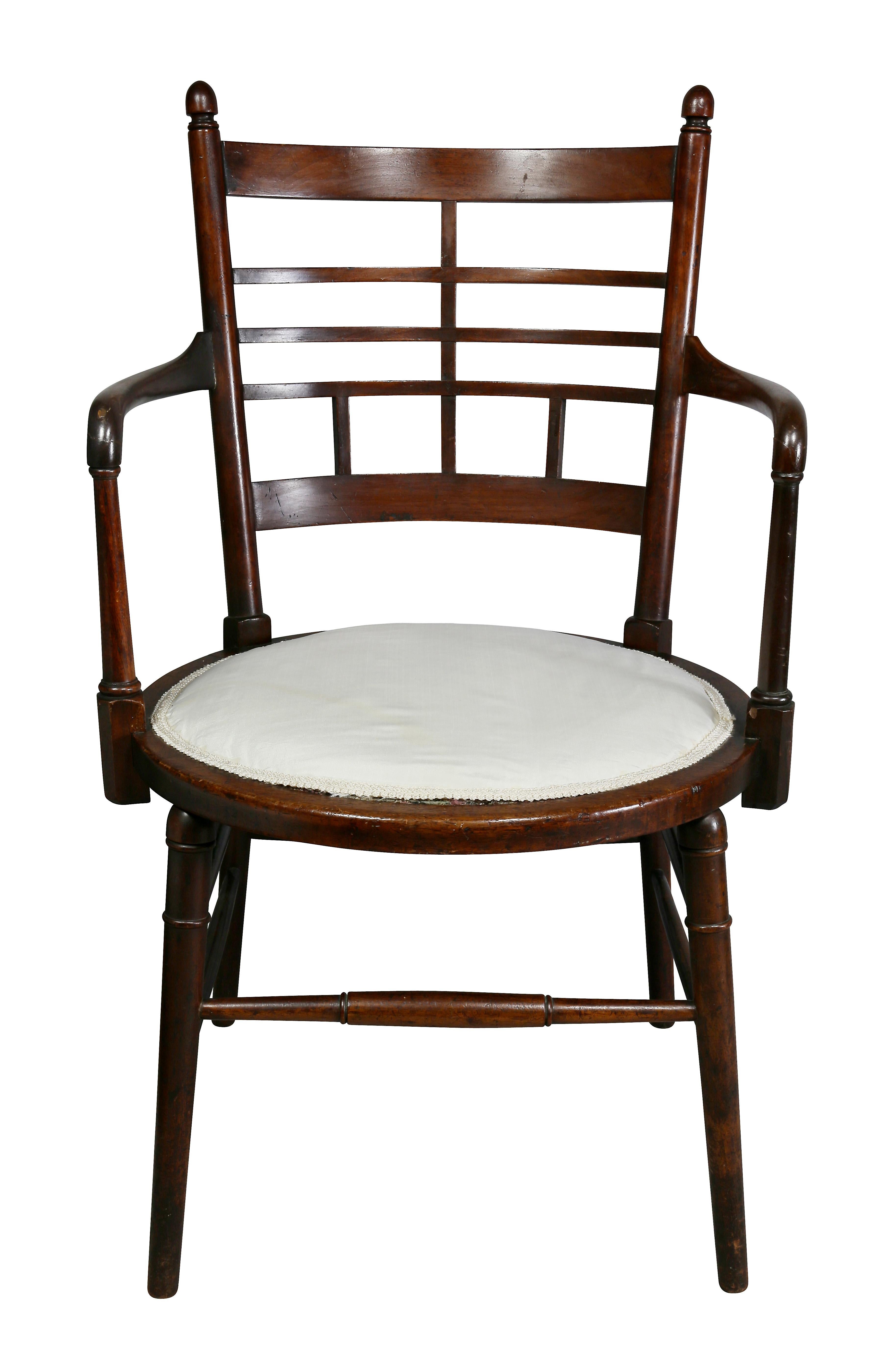 English Arts and Crafts Mahogany Armchair by Liberty and Co In Good Condition In Essex, MA