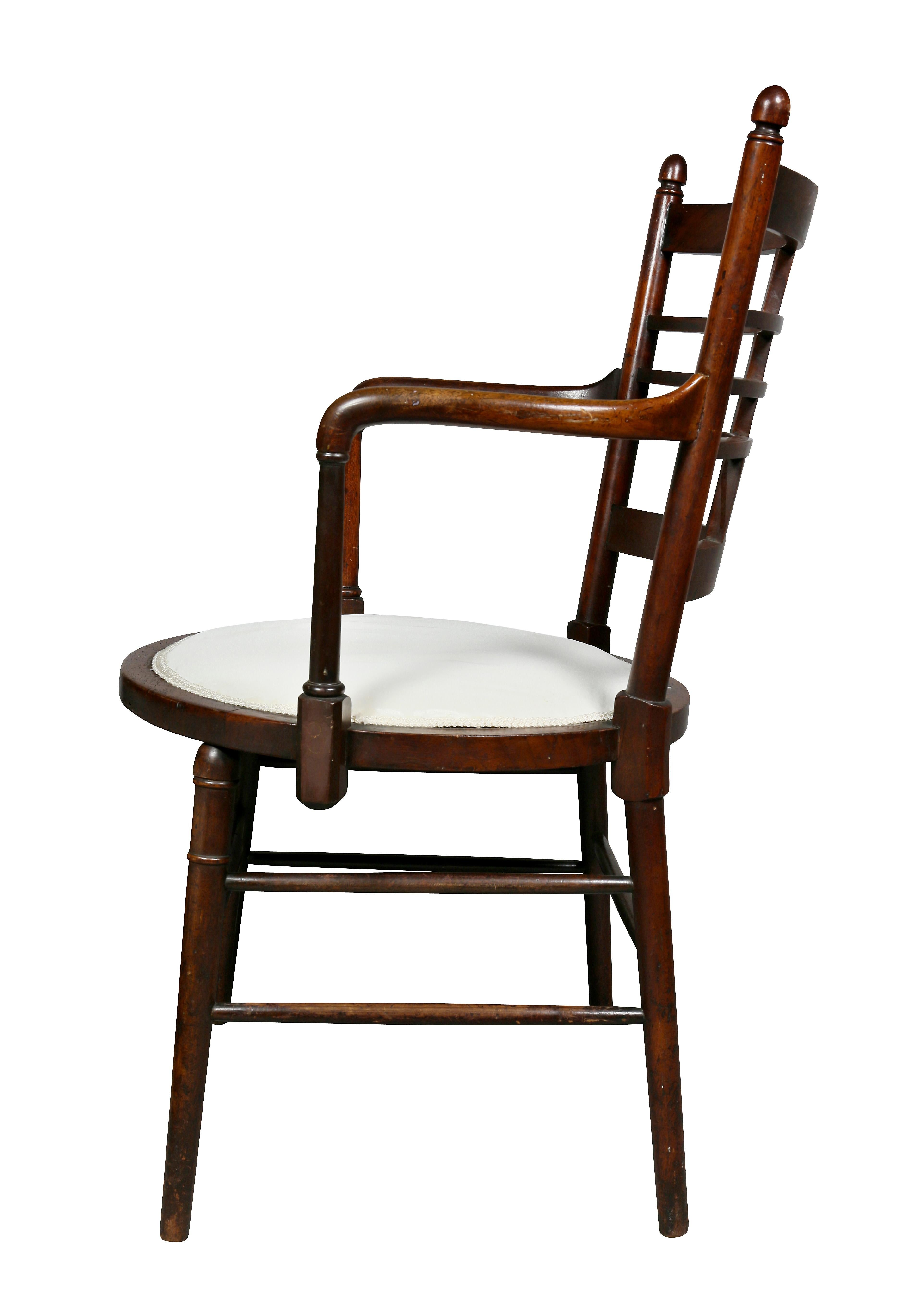 English Arts and Crafts Mahogany Armchair by Liberty and Co 5