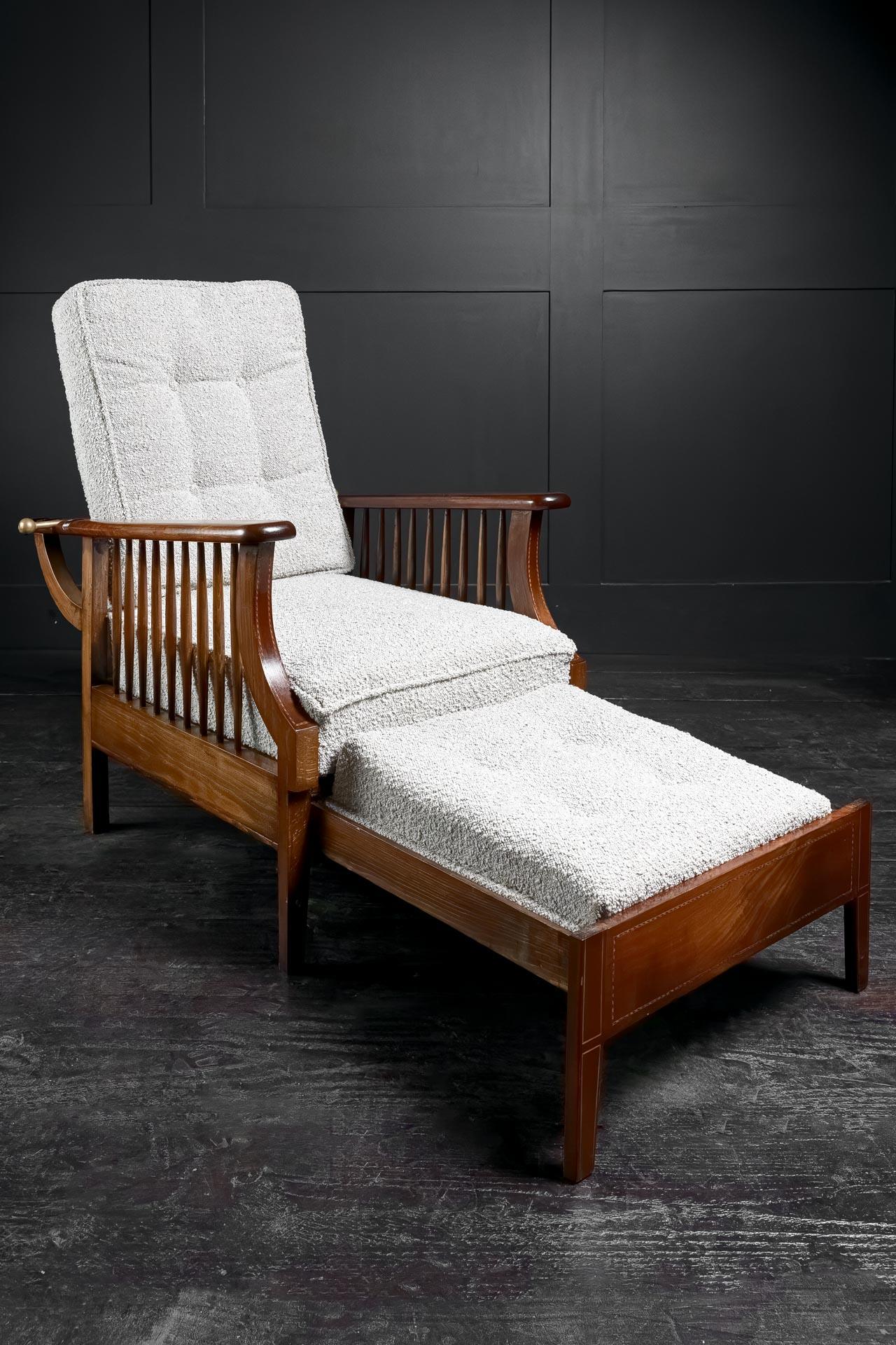 English arts and crafts metamorphic Liberty's of London salon smokers chair For Sale 3