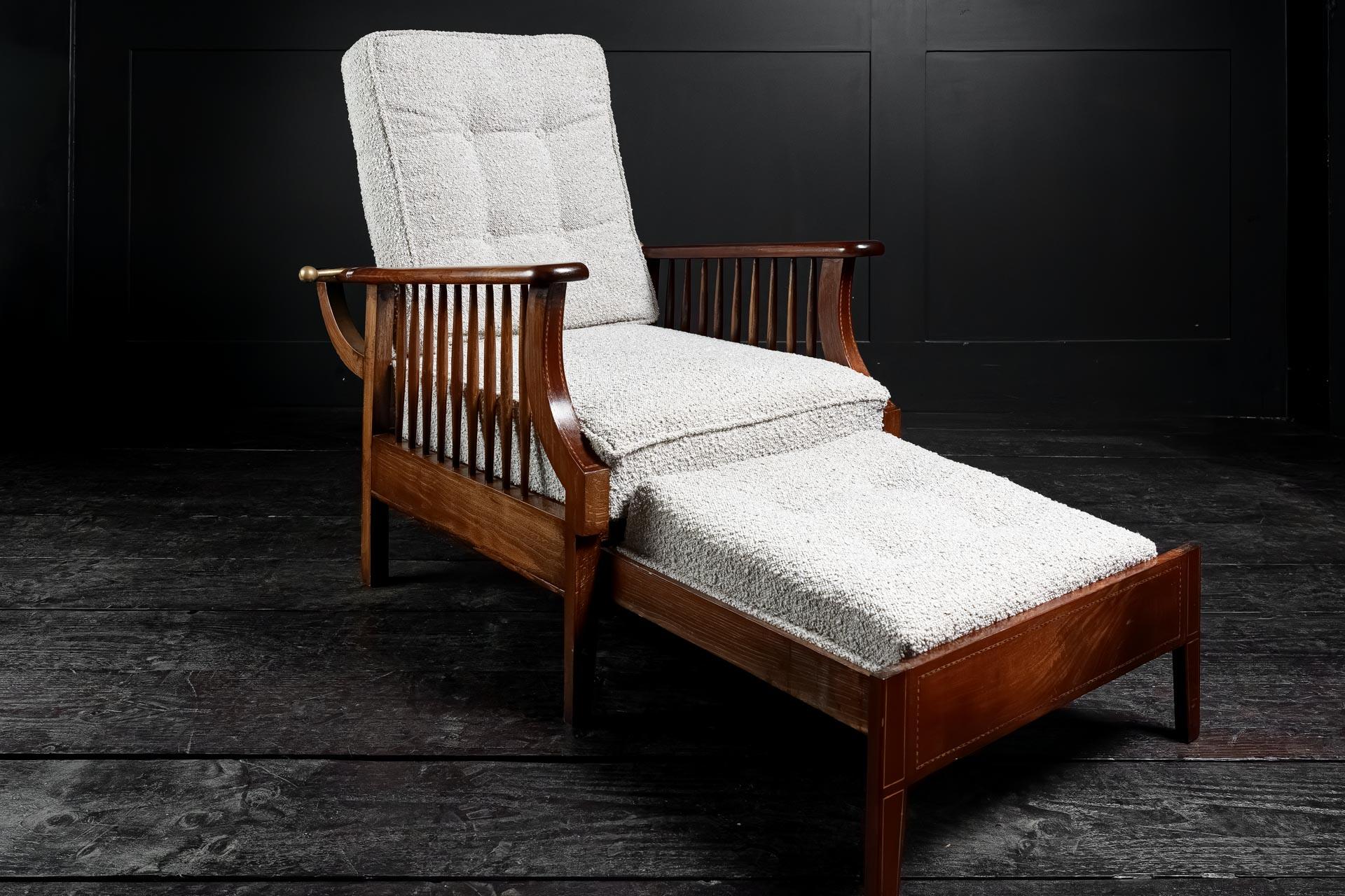 European English arts and crafts metamorphic Liberty's of London salon smokers chair For Sale