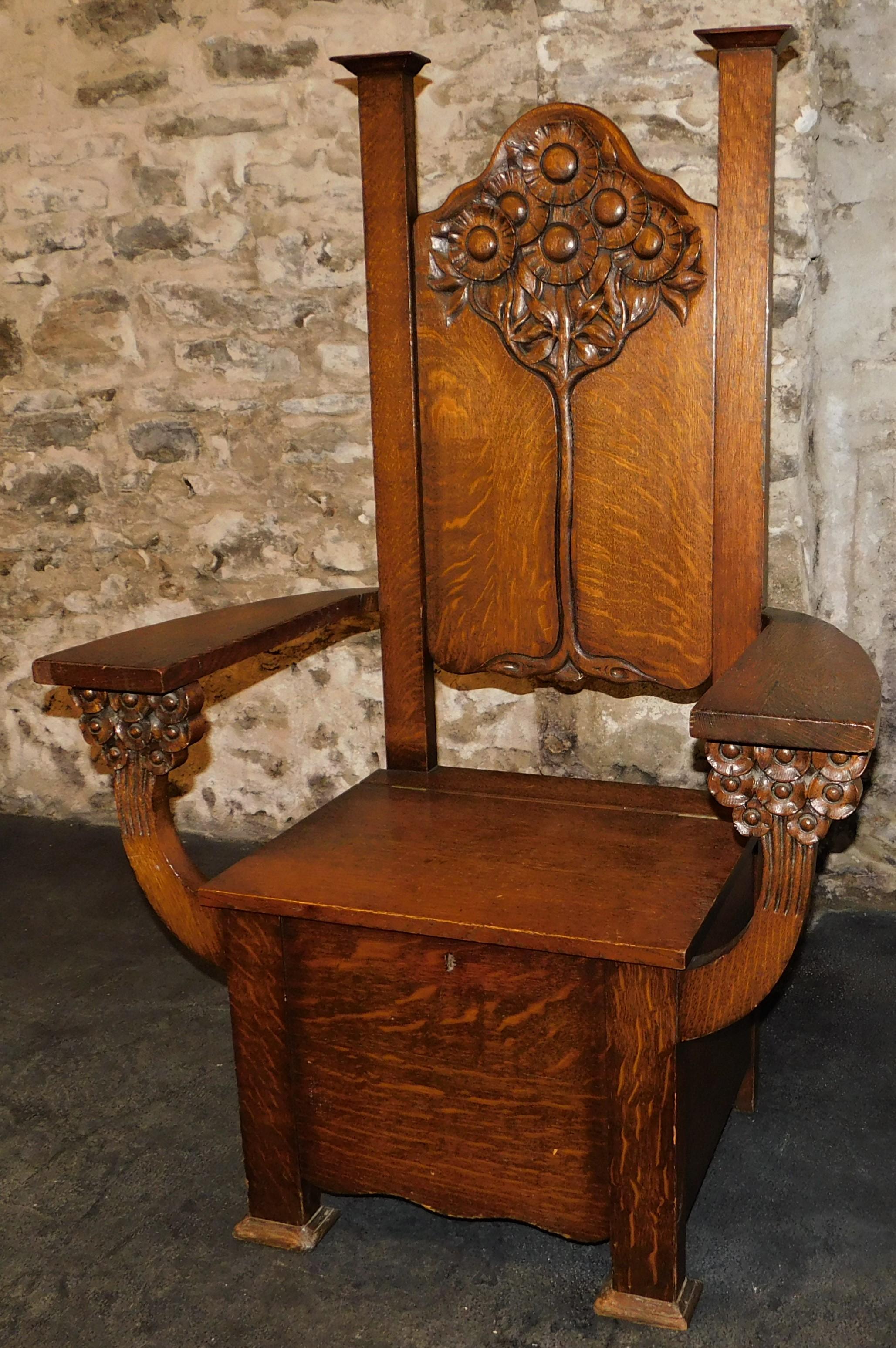 Englischer Arts & Crafts Mission Chair circa 1890 Lebensbaum Edwin Ridgeway (19. Jahrhundert) im Angebot