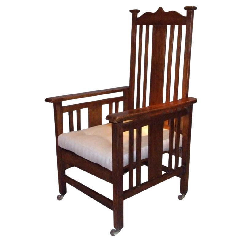 English Arts and Crafts Oak Armchair