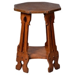 English Arts & Crafts Oak Table with Copper Top  