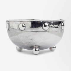 English Arts and Crafts Silver Bowl by Albert Edward Jones