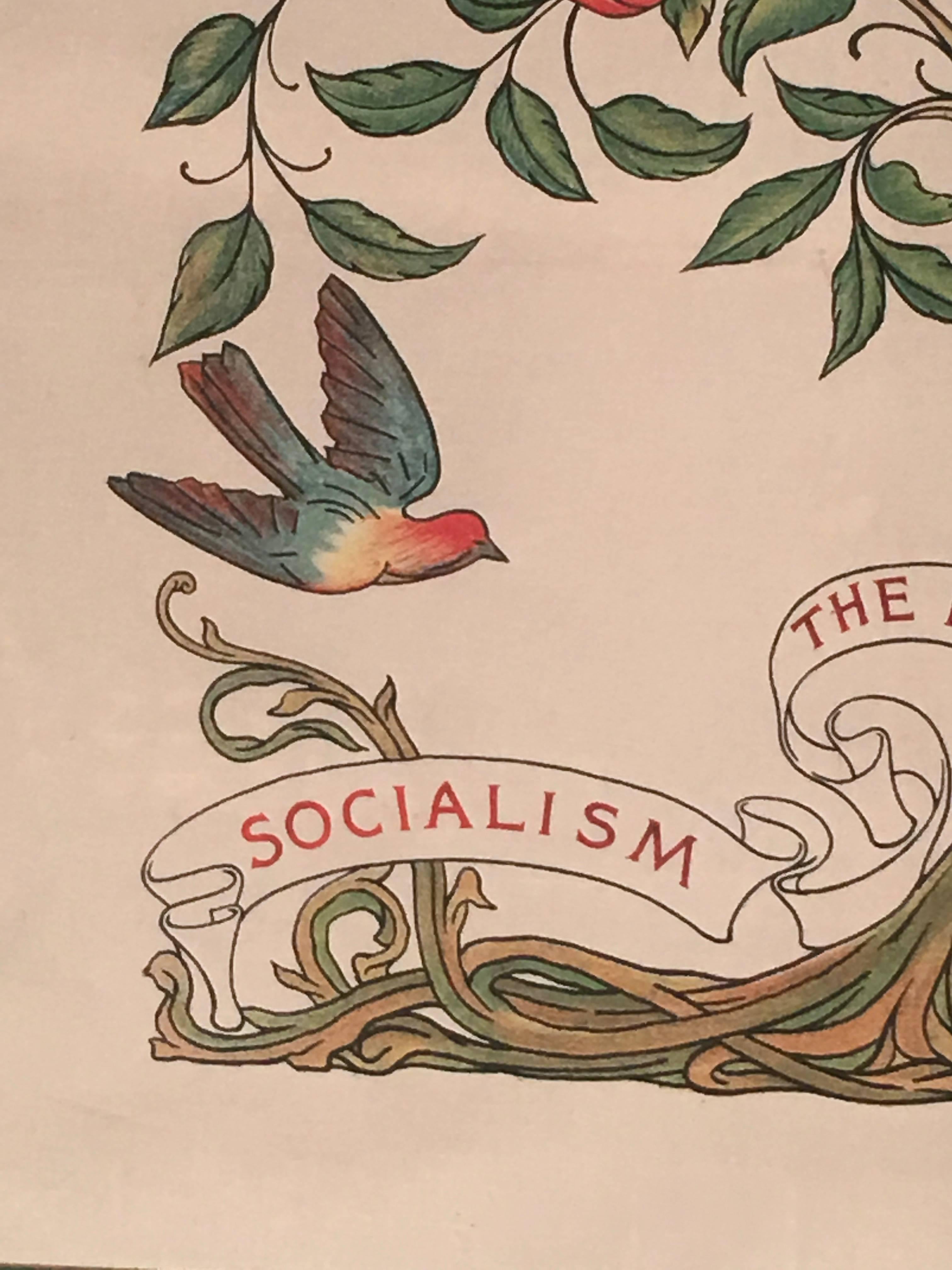 Arts and Crafts Socialism is the Hope of the World Banner, English. circa 1890