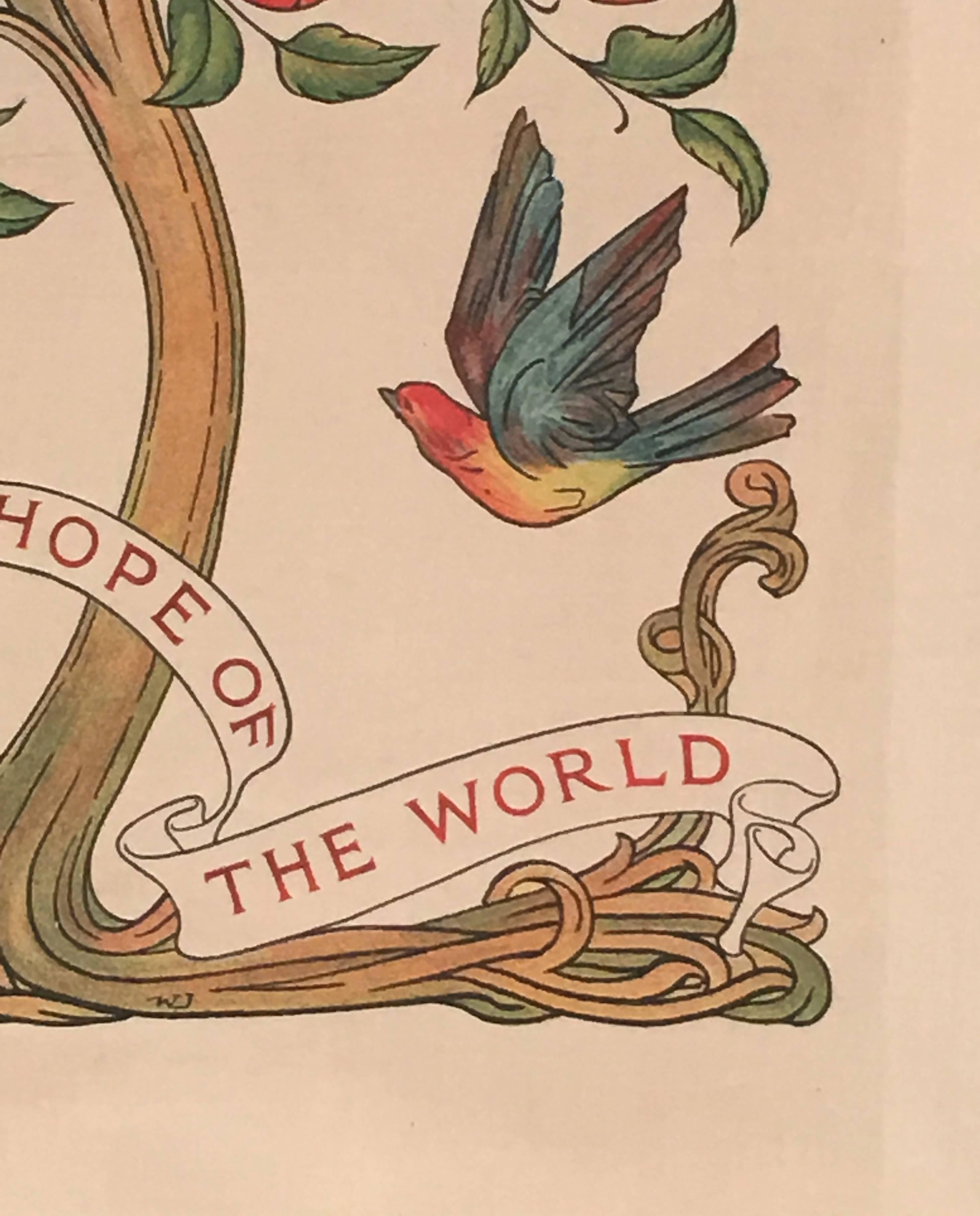 Late 19th Century Socialism is the Hope of the World Banner, English. circa 1890