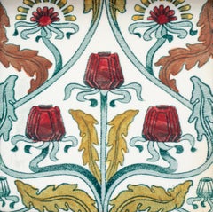 English Arts and Crafts Transferware Pottery Tile
