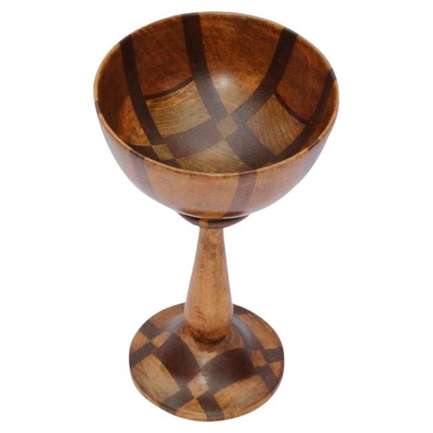English Arts and Crafts Treen Specimen Wood Turned Goblet circa 1909