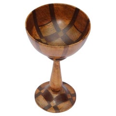 Used English Arts and Crafts Treen Specimen Wood Turned Goblet circa 1909