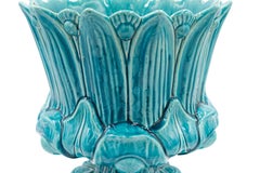 English Arts & Crafts Turquoise Porcelain Centerpiece