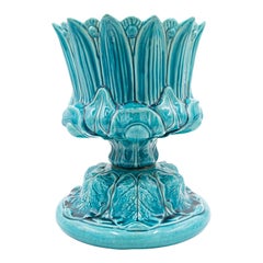 English Arts and Crafts Turquoise Porcelain Centerpiece