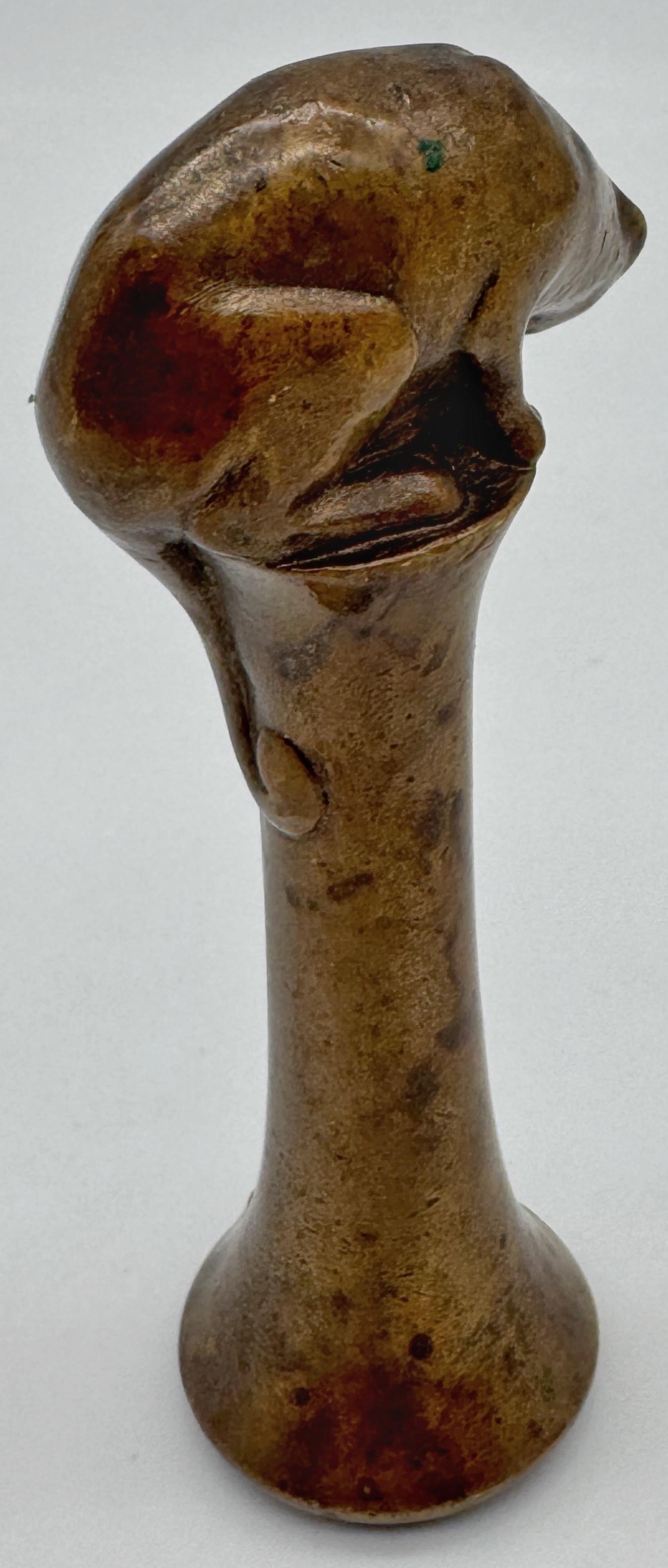 Sello de bronce Arts & Crafts inglés, motivo gato y ratón, circa 1900-1930 en Bueno estado para la venta en West Palm Beach, FL