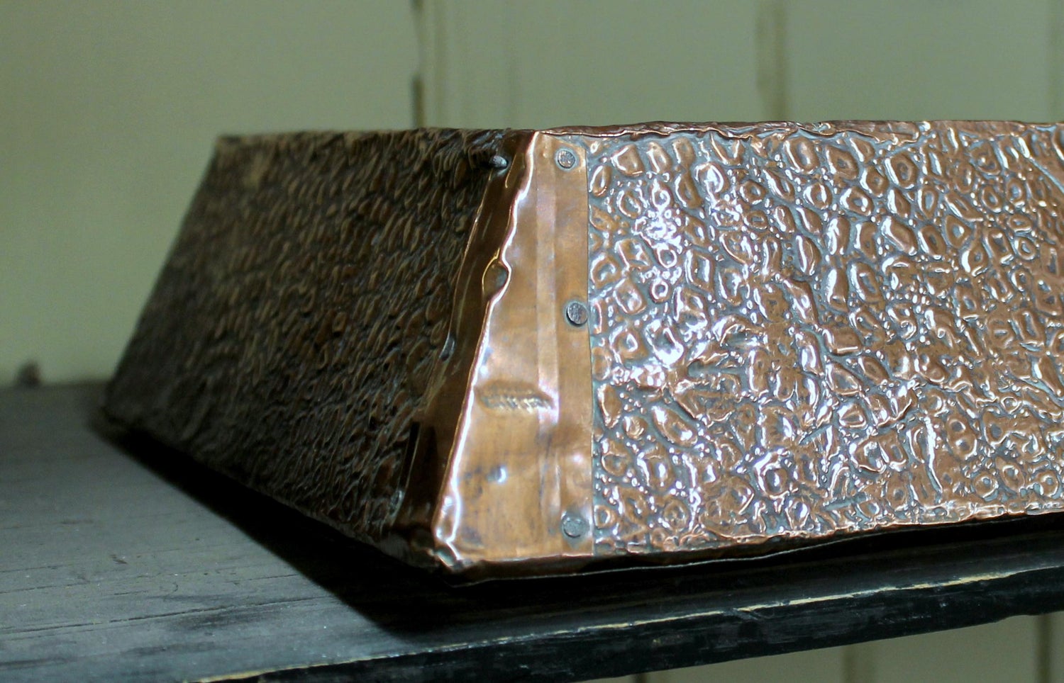 English Arts And Crafts Copper Fireplace Fender Attributed To Jos