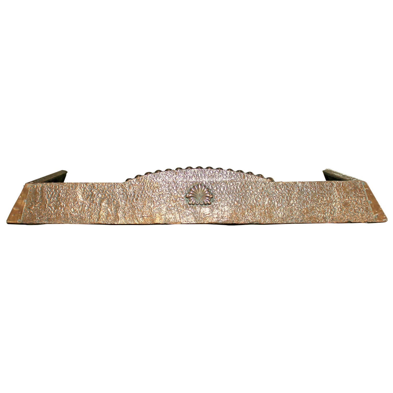English Arts And Crafts Copper Fireplace Fender Attributed To Jos