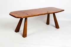 Consolle con panca in quercia della Cotswolds School di English Arts & Crafts, 1950 ca.