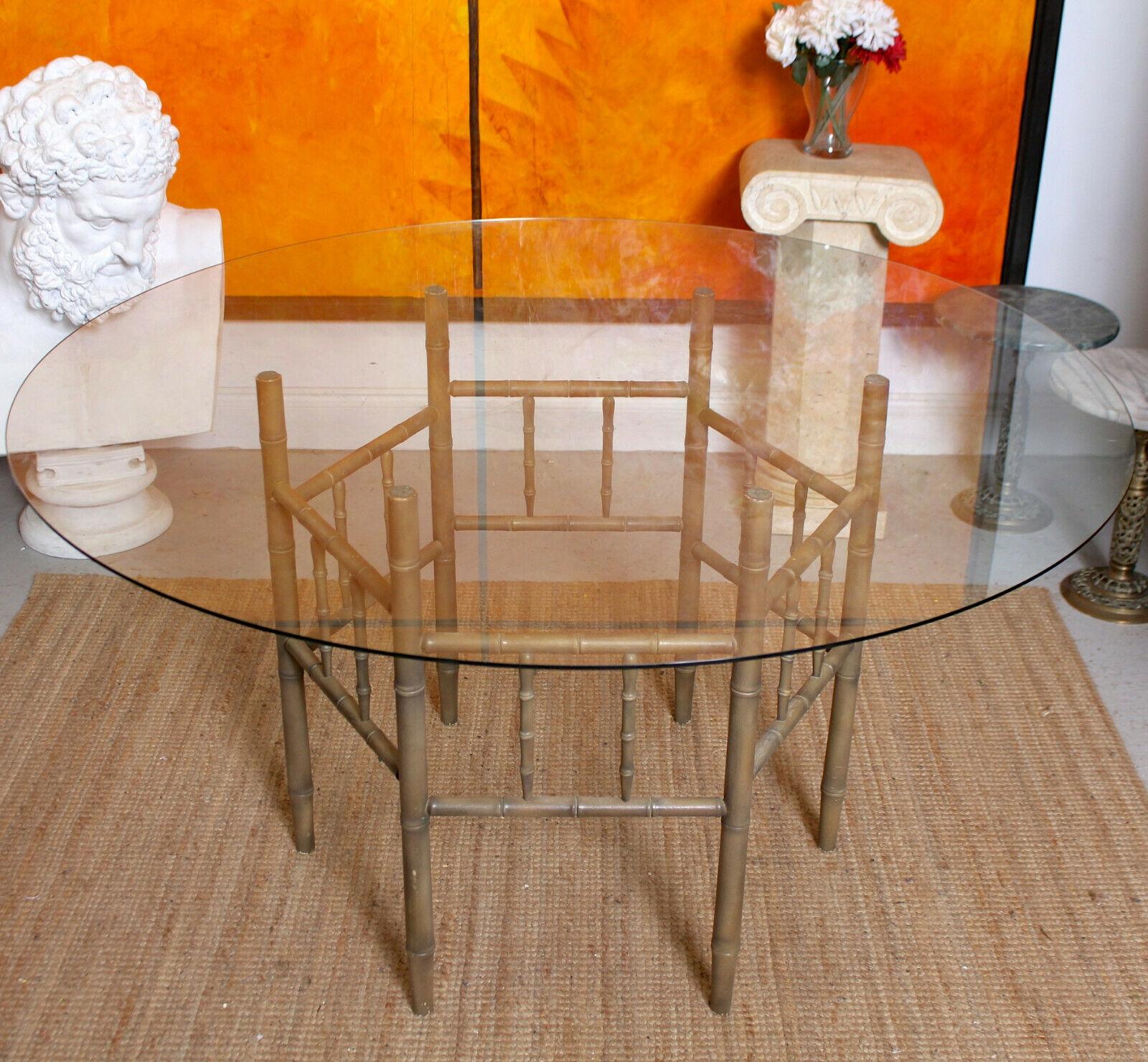 English Arts & Crafts Dining Table Glass Circular Antique For Sale 6