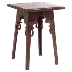 Antique English Arts & Crafts Fruitwood Side Table