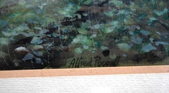 English Arts & Crafts Gouache On Canvas Woodland Scene By Alfred Hoare Powell