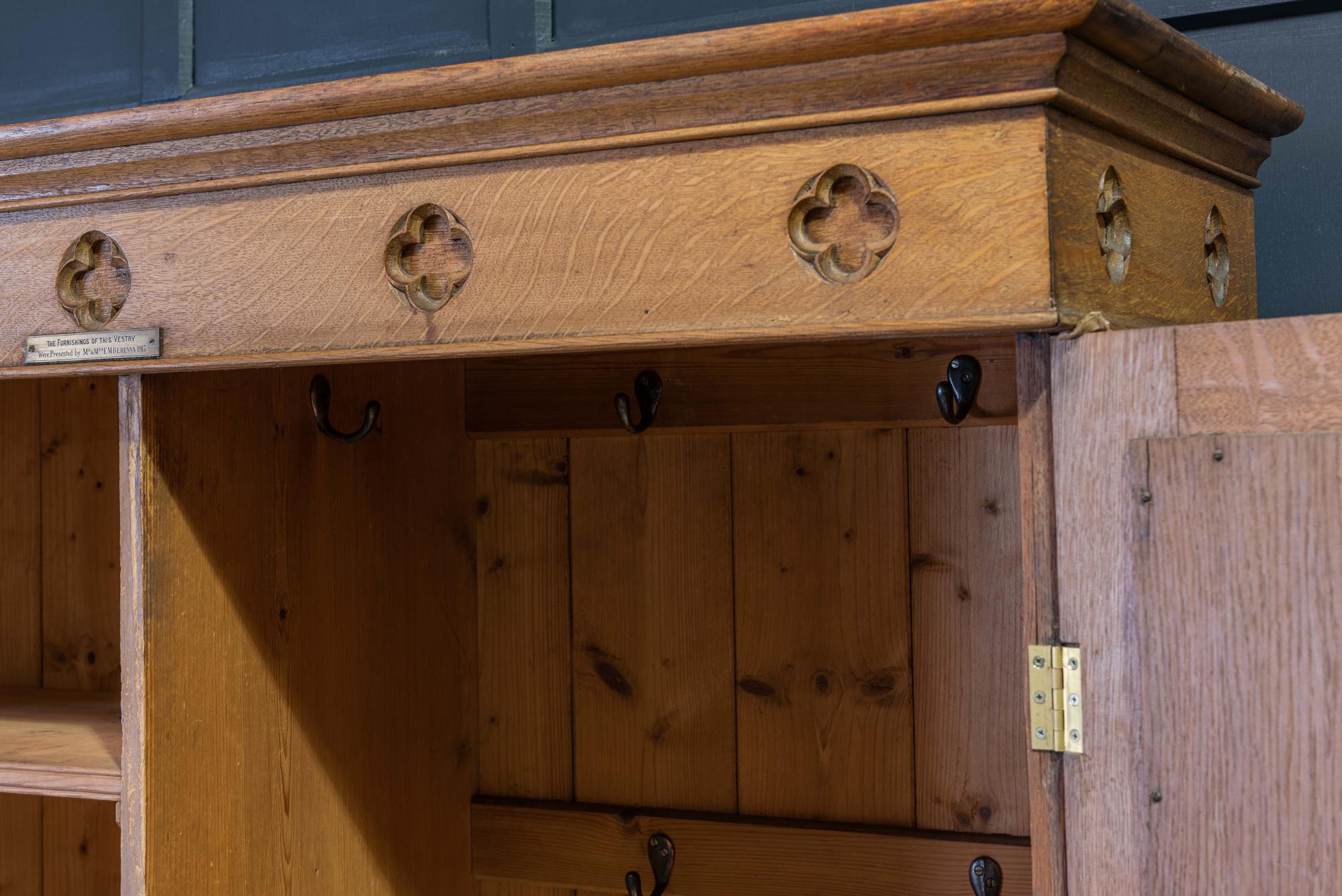 English Arts & Crafts Light Oak Vestry Cupboard 5