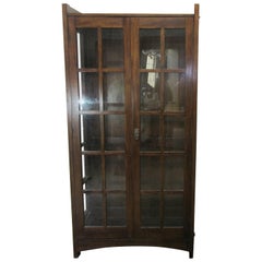 Antique English Arts 
Crafts Mahogany Bookcase